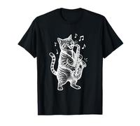 Animales Saxofón Gato Dibujos Camiseta