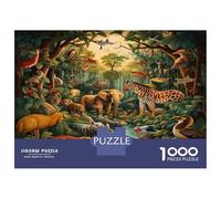 Animales Selva Rompecabezas De Cartón 1000 Piezas Rompecabezas Animales Bosque con Desafío De Juego Educativo para Actividades En El Hogar, Una Gran Idea De Regalo para Familias 70x50cm/1000pcs