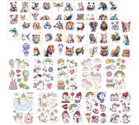 Animales Tatuajes Temporales Niños - 20 Hojas Tatuajes Temporales Niños Con Elefantes,Pandas, Unicornios, Tigres, Leones, Decoración de Fiesta de Cumpleaños, Juegos,Fiestas, Regalos Para Niñ