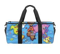 Animales y vida marina alrededor del mundo bolsa deportiva gimnasio fitness entrenamiento bolsa de viaje bolsa de mano bolsa de equipo para mujeres hombres, multicolor, 17.7x9x9 inches