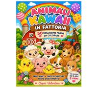 Animali Kawaii in Fattoria da Colorare