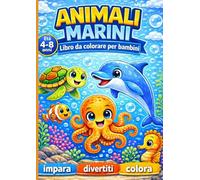 animali marini: Libro da colorare per bambini