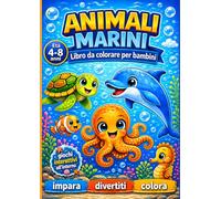 animali marini: Libro da colorare per bambini (Animali del mondo da colorare)