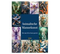 Animalische Mamorkunst (Wandkalender 2026 DIN A2 hoch), CALVENDO Monatskalender: Animalische Mamorkunst bezeichnet die künstlerische Darstellung von Tieren in Marmor.