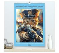 Animalistic and funny police officers (High Quality Premium Wall Calendar 2026 DIN A2 portrait),CALVENDO 12 Month Wall Calendar: 12 months of fun with beastly funny police officers and phrases