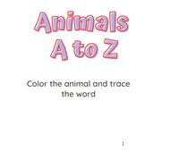 Animals A to Z Color and Trace Worksheet