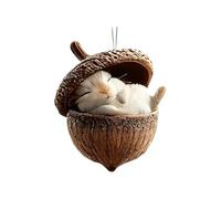 Animals Acorn Ornaments - Christmas Ornaments, 2D Acrylic Pendant Decoration, Flat Acrylic Forests Animal Acorn Figures, Cute Christmas Trees Hanging Decorations
