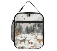 Animals And Trees Lunch Bag for Adults - Reusable Insulated Lunchbox, Leakproof Small Lunch Box Tote for Men & Women, Portable Food Cooler Bag for Work, Office, Picnics