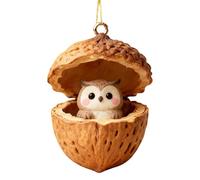 Animals Christmas Ornaments - 2D Acrylic Animal Walnut Pendant, Seasonal Tree Pendant, Festive Trees Decor, Christmas Tree Decorations,for Holiday Home Indoor Winter Party Wall Window Farmhouse