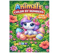 Animals Color by Numbers for Kids Ages 4-8: A Perfect Beginner Coloring Book with Animals, Simple Number Guides, and Fun Activities to Develop ... Designed especially for ages 4-8.