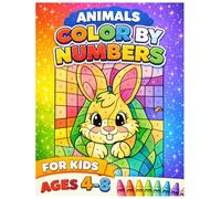 Animals Color by Numbers for Kids Ages 4-8: Fun and Easy Number Coloring with Cute Animal Designs