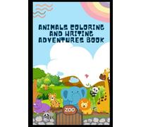 Animals Coloring And Writing Adventures Book! in Black & White Colors Illustrative Cartoon Style