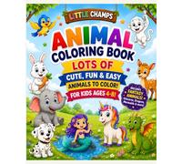 Animals Coloring Book for Kids Ages 4-8: Lots of Cute, Fun & Easy, Animal Coloring Pages for Boys & Girls | Bold & Simple Designs for Preschool, ... Beginner Kids. Learning with fun activities.