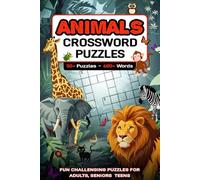 Animals Crossword Puzzles: Crossword Puzzles with Easy to Read Print about Animals, Pets, Wildlife, Species, Aquatic Life, Birds, Habitat and More | ... Gift for Vacations, Holidays and Relaxation