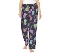 Animals-Cute Mouse - Pantalones de pijama para mujer, pantalones de descanso tumbados en el sofá en un fin de semana perezoso, Negro, M