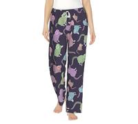 Animals-Cute Mouse - Pantalones de pijama para mujer, pantalones de descanso tumbados en el sofá en un fin de semana perezoso, blanco, L