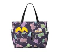 Animals-Cute Mouse Print Bolsa de viaje para playa con bolsillo inteligente para vacaciones de verano, senderismo, camping, actividades al aire libre