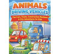 Animals Driving Vehicles Coloring Book: Fun Cars, Trucks, Construction Machines & City Adventures for Kids