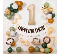 Animals dschungel deko geburtstag, 55 Stück Wild Party Geburtstag Dekoration Kinder Geburtstagsdeko Jungel Tiere Globos for Children Birthday Party Decoration