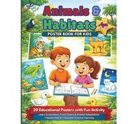 Animals & Habitats Poster Book for Kids Ages 6-9: 20 Educational Posters with Fun Activity | Learn Ecosystems, Food Chains & Animal Adaptations | ... Learning (Curious Minds Learning Posters)