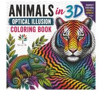 Animals in 3D Optical Illusion Coloring Book: 40 Wild Animal Op-Art Designs to Color for Kids, Teens, and Adults