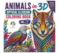 Animals in 3D Optical Illusion Coloring Book vol II: 40 New Wild Animal Op-Art Designs to Color for Kids, Teens and Adults | Volume II