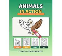 Animals in Action: A Kids Coloring Book for Ages 6-10 with 20 Big Pages of Surfing, Sports, Magic Forest and Camping Animals