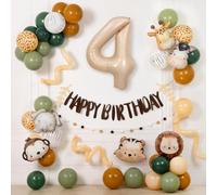 Animals Jungla Decoración de Cumpleaños, 55 Unidades Salvajes Fiesta Cumpleaños Decoración Niños Cumpleaños Decoración de Cumpleaños Selva Animales Globos para Niños Cumpleaños Fiesta Decoración