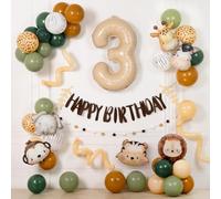 Animals Jungla Decoración de Cumpleaños, 55 Unidades Salvajes Fiesta Cumpleaños Decoración Niños Cumpleaños Decoración de Cumpleaños Selva Animales Globos para Niños Cumpleaños Fiesta Decoración