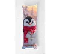 Animals Penguins Body Pillow Case Cover 50x135cm, Long Backrest Cushion Pillow Protector with Zipper, Decorative Bedding Pillowcase, Soft Body Pillow Cover for Couch Bedroom Flowers