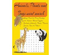 Animals, Plants & Bugs Word Search Puzzle Book: Fun brain activity for kids , teens and adults.