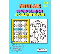 Animals Word Search & Coloring Fun: Fun Puzzle by Habitat for Kids Age 4-6