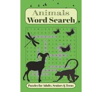 Animals Word Search: Puzzle Book Word Searches Easy to Read about Animals like Zebras, Wales, big Cats and More | 6X9 Inches, 110 Pages | 50+ ... Birthdays, Holidays and Free Times.