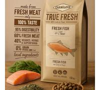 ANIMALUJOS - Carnilove True Fresh 4 kg + Lata Comida Húmeda 400 g Gratis | Pavo, Ternera o Pescado | Pienso Natural sin Cereales | Alta Digestibilidad Alimento para Perros (Pescado 4 Kg + Regalo)