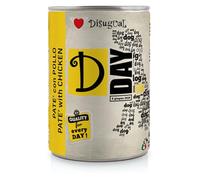 ANIMALUJOS - Comida Húmeda Natural para Perros Adultos 400g Disugual D-Day | Sabores Pollo, Ternera o Pescado |Sin Aditivos ni Conservantes (6 Unidades, Pollo)