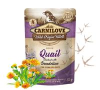 ANIMALUJOS - Comida Húmeda para Gatos Esterilizados Sabor Codorniz - 6 x 85 g - Sin Cereales - Alta Digestibilidad - Natural y Completa - Textura Irresistible - CARNILOVE