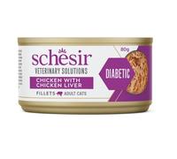 ANIMALUJOS Latas para Gatos Schesir Multipack 3×80 g - Comida Húmeda en Caldo con Trocitos - Variantes Gastro, Diabetic, Urinary y Weight Control (3, Diabetic)