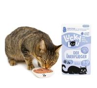 ANIMALUJOS - Lucky Lou Aves de Corral 125 g para Gatos ESTERILIZADOS | Alimento húmedo Completo, Alto en proteína, sin Cereales - 6 Unidades.