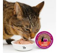 ANIMALUJOS-Lucky Lou Extra Food Filete de Atún en Caldo 70 g - Monoproteína de atún, sin Cereales ni azúcar, Snack húmedo Premium para mimar a tu Gato - 6 Unidades.