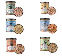 ANIMALUJOS Mix Comida Cocinada Casera para Perros y Cachorros, Sabores Salmón, Pavo, Pollo, Ternera, Caballo y Pato, 6 Unidades x 400g - 100% Natural y Sin Aditivos - Fidelis