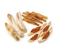 ANIMALUJOS - Orejas de Conejo Naturales con Pelo, Sin Pelo y Rellenas de Cordero para Perros | Snack Natural | 100% Natural (Mix - 36 Unidades, Oreja Conejo Pelo, Sin Pelo y Rellenas)