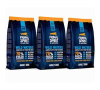 ANIMALUJOS - Primal Wild Waters Pienso Semihúmedo para Perro Adulto con Pescado Fresco Digestión Sensible Alta Palatabilidad Snack Incluido - Alpha Spirit (3 Sacos x 1 Kg, Wild Waters)