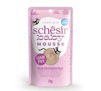 ANIMALUJOS - Schesir Baby Mousse Pollo con Hígado para Gatitos 70 g x 12 | Alimento húmedo Completo sin Cereales para Gatitos 3-12 Meses | Textura Mousse Suave y digestión Ligera