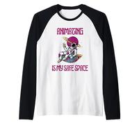 Animar es mi espacio seguro, astronauta Camiseta Manga Raglan