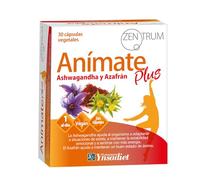 Anímate Plus con Ashwagandha y Azafrán de Zentrum - 30 Cápsulas Veganas para el Estrés y Bienestar Emocional