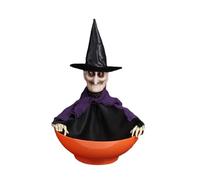 Animated Halloween Decorations, Witch Candy Bowl, Interactive Candy Holder, Scary Halloween Centerpiece, Trick Or Treat Decor, Halloween Party Accessory, Eerie Candy Dispenser, Lighted Witch Bowl, Fes