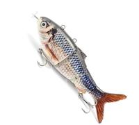 Animated Lure - Electric, USB, Lifelike | Recargable Swimming Fishing Bait with Hooks, Multi Jointed Slow Slow Sinking Design for Bass Trout Catfish Use In Saltwater Or Freshwater Fishing Adventures