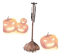 Animated Witch Broom, Spooky Floating Prop, Halloween Motion Decor, 39.37 Inches, Sound-Activated Movement, Lightweight Haunting Design, Ideal for Fireplace Display, Yard Setup, Garden Holiday Scenes