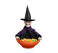 Animated Witch Candy Holder | Halloween Candy Bowl | Screaming Candy Bowl | Animated Halloween Decorations, Witch Candies Dispenser, Haunted House Decor, Moving Top Candies Bowl, Halloween Party Suppl