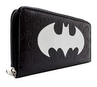 Animation Dark Knight Caped Crusader Bat Emblema en Relieve Billetera/Cartera con Bolsillo de Monedas & Porta Tarjetas, Negro